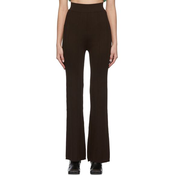 REMAIN Birger Christensen Solaima Rib Knit Flare Pants Brown US Size 8/ EU40 NWT - Picture 1 of 12